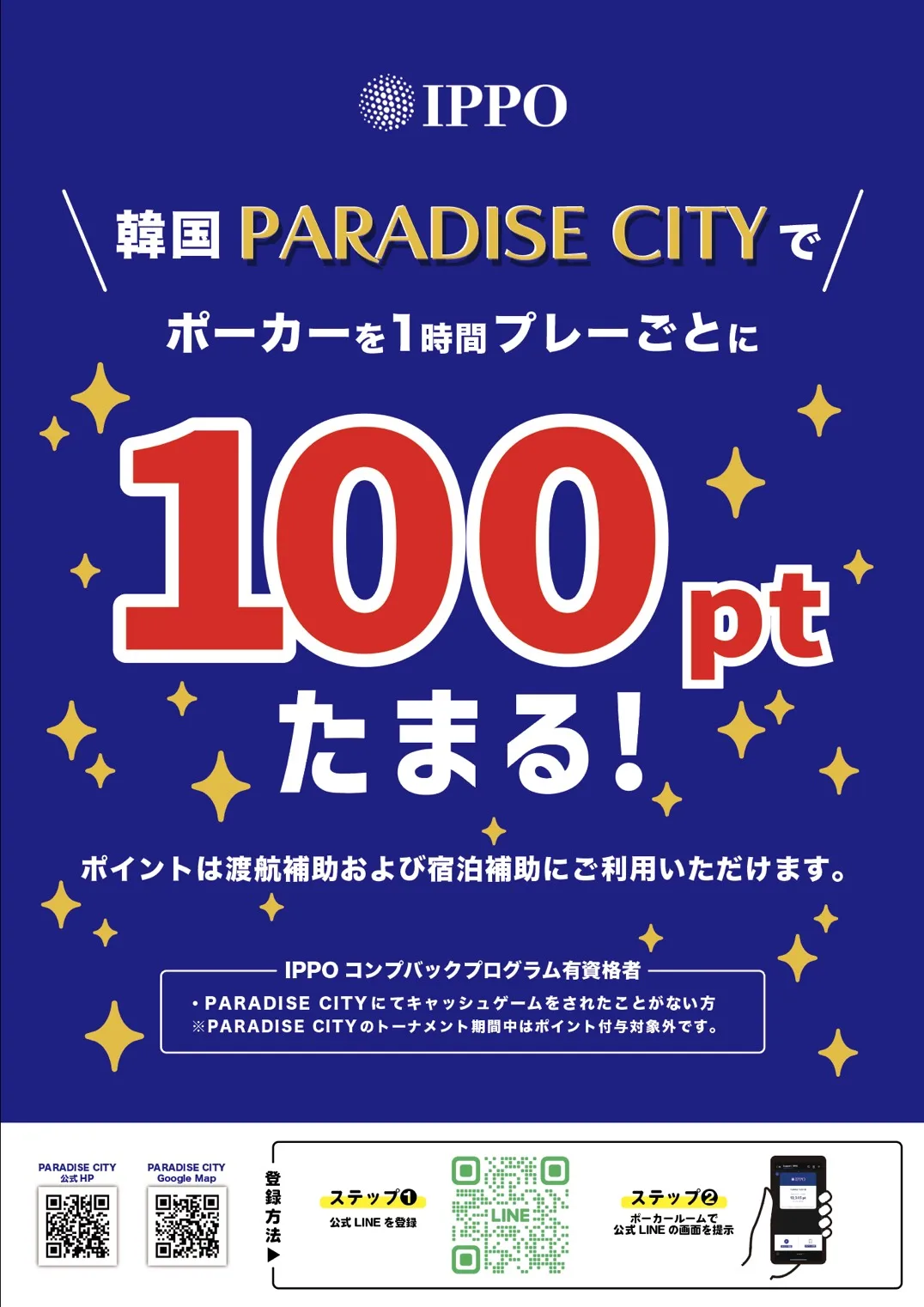 IPPO パラダイスシティ ポイントプログラム説明ポスター
