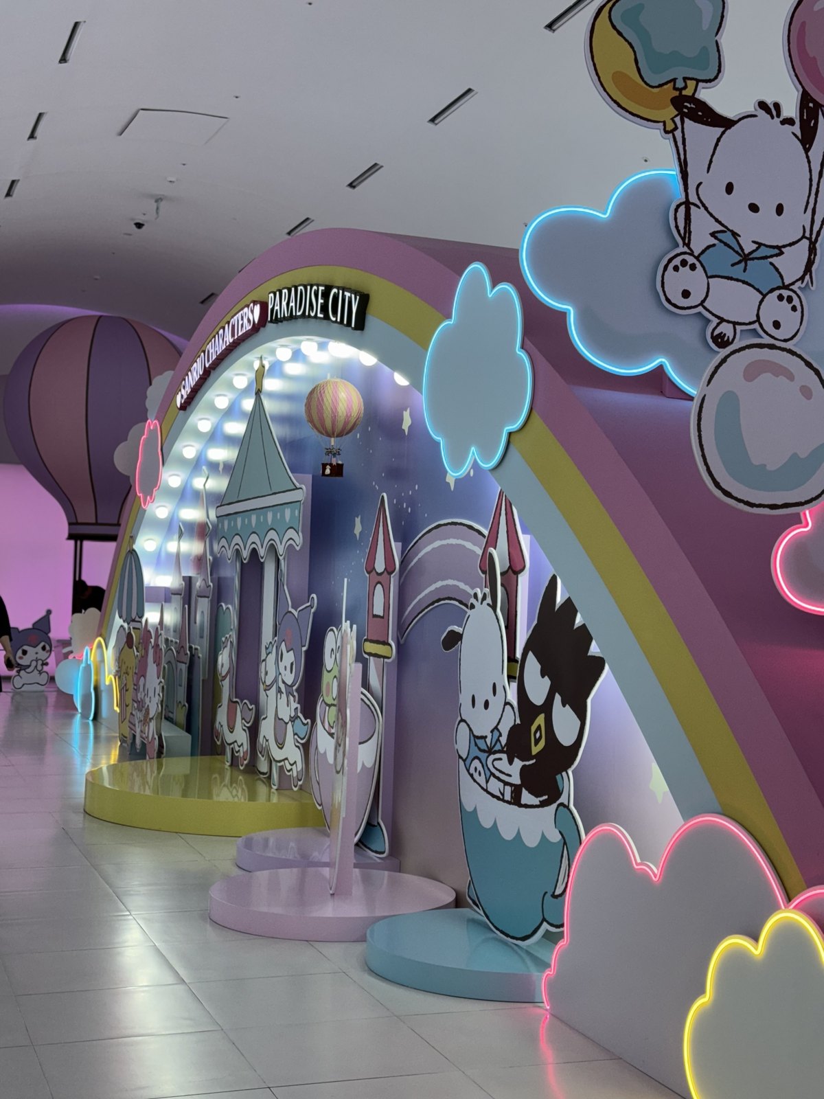 パラダイスシティ館内で開催されていたサンリオキャラクターズとのコラボ展示